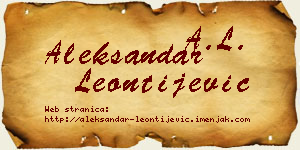 Aleksandar Leontijević vizit kartica
